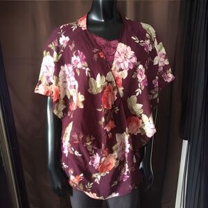 Color Swatch brand sheer floral cover up top- size L
